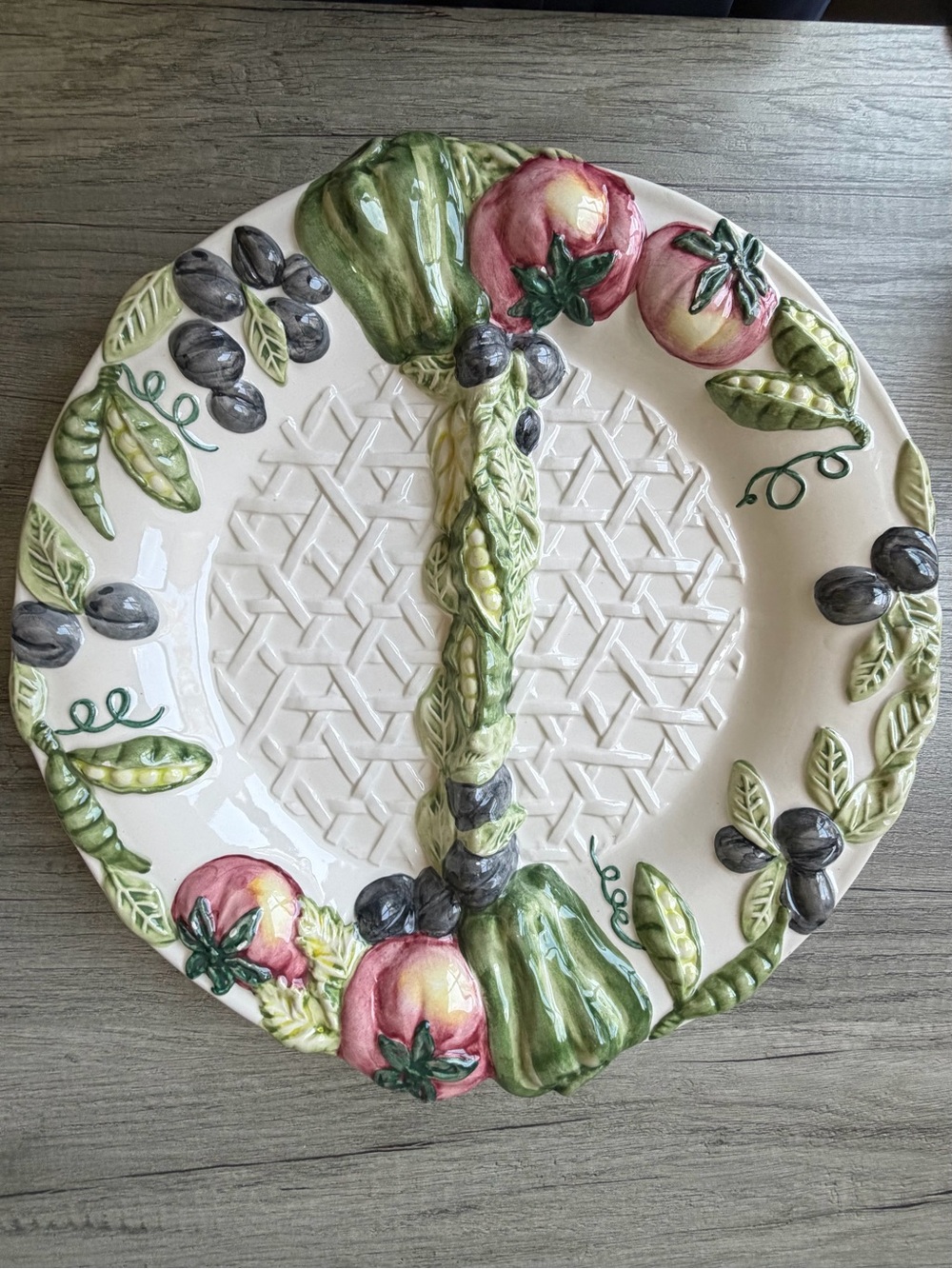 Vintage Fritz and Floyd Serving Platter Raised Relief Farmhouse Majolica Style